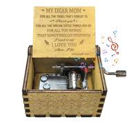 iwiio From Son - Wooden Music Box for Mom from Sun, Happy Mothers Day or Mom Birthday Gifts Wooden Music Box
