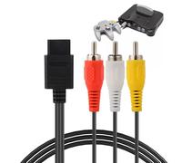 iwiio N64 AV Cable, AV Cable Composite Video Cord Compatible with Nintendo 64/N64/GameCube/Super Nintendo SNES TV Game, Excellent Picture and Sound for Game Cube, N64, GC and SNES (6 Feet)