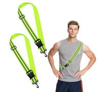 iwiio Reflective Running Gear, Reflective Sash, Reflective Strips, High Vis Straps, Night Dog Walking Safety Gear, Night Jogging Safety Gear Reflective Belt for Men Women - 2 Pack