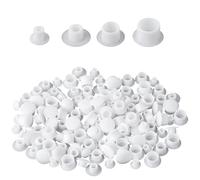 iwiio White Screw Caps, 120Pcs Plastic Hole Plugs, Screw Covers White, Round Screw Hole Covers for Cabinet Cupboard Shelves License Plate Furniture Hardware (2mm/6mm/8mm/10mm)