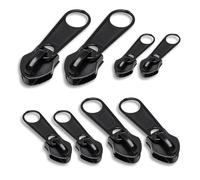 iwiio Zipper Pull Replacement - 8Pcs Zip Repair Kit, Spare Zip Puller Replacement, Assorted Sizes Removable Metal Zipper Pulls, Essential Sewing Supplies for Quick Repairs, for Clothes,Jeans,Luggage