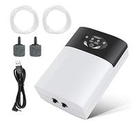 IWILCS Battery Powered Air Pump, 3000 ml/min, for Aquarium Emergency Ventilation and Fish Transportation, includes Hose, Air Stone, USB Charging Cable