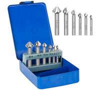 IWILCS countersink set, countersink 6-piece drill HSS, Ã˜ 6.3-20.5mm, 90 °, conical and deburring countersink set, countersink drill, countersink set, DIN 335-C, in metal box
