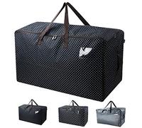 iwill CREATE PRO 100L Water-Resistant Storage Bag, 70x42x35cm Oversized Organiser for Comforters, Blankets & Clothes, Travel Duffel, Moving & Christmas Decoration Storage, Navy Blue Dots