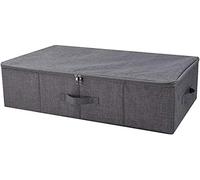 iwill CREATE PRO Collapsible Black Gray Linen Plastic Storage Box with Zipper Lid, 70*40*18cm