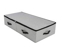 iwill CREATE PRO, Rigid Under Bed Garment Storage Container, Foldable and Washable, Soft Zip Lid (Dark Grey, 90 x 42 x 18cm)（35" x 16.5" x 7"）