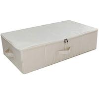 iwill CREATE PRO Undebed Storage Bins with Lid for Clothing, Books, Gift Wrapping Paper, Blankets, Shoes Organizer, Beige