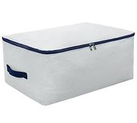 iwill createpro Canvas Household Jumbo Collapsible Storage Bag, Blanket Bag, closet soft storage bag, Sweater organizer box with zipper and 2 strong handles, Washable (Grey)