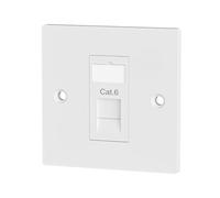 iwillink 1 Port RJ45 Socket Faceplate Wall Plate, 1 Pack | Cat6 Single Port Ethernet Cable Networking Socket Box with Keystone Jack, Compatible with Cat5/Cat5e/Cat6 Cables