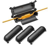 iwillink 4 Pack Outdoor Extension Cord Safety Cover with Waterproof Protector Seal, Weatherproof Electrical Connection Box for Outdoor Outlet, Plug, Christmas Decoration, Black