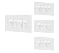 iwillink 4 Port RJ45 Socket Faceplate Wall Plate, 4 Pack | Cat6 Single Port Ethernet Cable Networking Socket Box with Keystone Jack, Compatible with Cat5/Cat5e/Cat6 Cables
