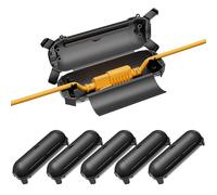 iwillink 6 Pack Outdoor Extension Cord Safety Cover with Waterproof Protector Seal, Weatherproof Electrical Connection Box for Outdoor Outlet, Plug, Christmas Decoration, Black