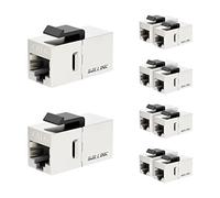 iwillink Cat6 Coupler RJ45 Cat6 Shielded Coupler 10-Pack, Ethernet Coupler, Female to Female Cat6 Keystone Jack, STP Keystone Insert Inline Coupler, Silver