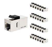 iwillink Cat6 Coupler RJ45 Shielded Coupler 25-Pack, Ethernet Coupler, Female to Female Cat6 Keystone Jack, STP Keystone Insert Inline Coupler, Silver