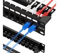 iwillink Cat6 Patch Panel 24 Port with RJ45 Through Keystone Coupler | 10Gbps Patch Panel, UTP Patch Panels 19'' 1U with Back Bar, Wallmount/Rackmount, Compatible with Cat5, Cat5e, Cat6 Cabling