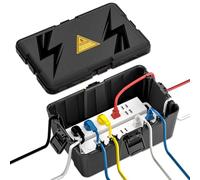 iwillink Large Outdoor Electrical Box (12.6 x 8.6 x 5.1 inch), IP54 Waterproof Extension Cord Cover, Weatherproof with 8 Cable Seal Entry, Power Strip, Timer Outlet Plug, Holiday Light, Black
