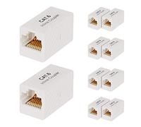 iwillink RJ45 Coupler Ethernet Connector, Female to Female RJ45 Connector for Cat7 Cat6 Cat5e Cat5 Ethernet Cable, Extender Adapter, 10 Pack, White