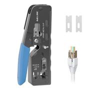 iwillink RJ45 Crimper Tool, Pass Through Ethernet Crimping Tool for Cat5/Cat6/Cat7 Connector, Support Stripping & Cutting, Modular Plug Crimper (End Pass-Thru Compatible)