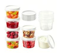 Iwinna Deli Containers with Lids 10 Pack 500ml, Reusable Airtight Food Storage Containers, Leakproof Soup & Meal Prep Containers Freezer Microwave Safe for Lunch, Sauce & Takeaway