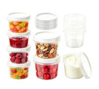 Iwinna Deli Containers with Lids 10 Pack Mixed Sizes 500ml & 700ml, Reusable Airtight Food Storage, Leakproof Soup & Meal Prep Containers Freezer Microwave Safe for Lunch, Sauce & Takeaway