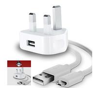 IWIO 3 Pin UK 1 x USB 1AMP / 1000 mAh Mains Wall Desk Charger Spare Plug Adapter (CE & ROHS Certified) compatible with Motorola Moto E6s 2020 - WHITE