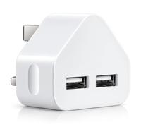 IWIO 3 Pin UK Plug USB Charger 2 Port 2.1A Dual USB Mains Wall Charger Adapter compatible with Huawei nova 15