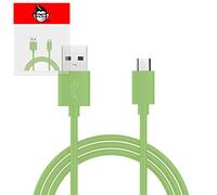 IWIO Green THIN USB 2.0 Micro USB to USB 2.0 SYNC & CHARGE Charging Tangle Proof Cable (1 Meter) compatible with Nokia Asha 302