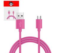 IWIO Pink THIN USB 2.0 Micro USB to USB 2.0 SYNC & CHARGE Charging Tangle Proof Cable (1 Meter) compatible with Nokia Asha 300