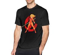 iwmnggnmwi Thundercats Cheetara Men's Cotton Fashion Pattern Breathable Short-Sleeved T-Shirt Black (Medium)