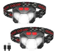 iwobi 2 Pack Headlamp 6 Light Modes Headlight with Sensor Control, Head Flashlight for Running, Camping, Cycling, Hiking