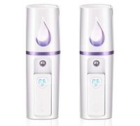 iwobi 2 Piece Facial Mist Sprayer,20ml Nano Handy Steamer Mists,Mini Face Mist,for Facial Hydrating Beauty Skin Care(White)
