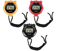iwobi 3 Pcs Sports Stopwatch Timer,Digital Stopwatch Large Display,With Clock Alarm,Shockproof Waterproof Stopwatch,Handheld Stopwatch For Coaches,Swimming,Lap Timer,Training,Orange,Red,And Black