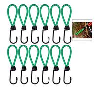 iwobi Heavy Duty Elastic Tension Hooks, 12Pcs Bungee Cord Fasteners, Waterproof Elastic Straps for Outdoor Camping Tarp, Shade, Cargo Fixing