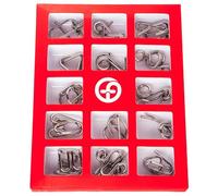 iwobi Metal Wire Puzzles,15 Brain Teaser Metal Puzzle Set, Intelligence Mind Test Game,Iron Link Unlock Interlock Game,Iq Test Toy For Adults And Children