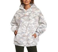IWOLLENCE Camo Hoodie Womens Oversized Fleece Hoodies for Women UK Ladies Sweatshirts Fashion Tree Leaf Graphic Pullover Tops (Camo Bough, S)