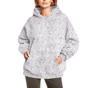 IWOLLENCE Camo Hoodie Womens Oversized Fleece Hoodies for Women UK Ladies Sweatshirts Fashion Tree Leaf Graphic Pullover Tops (Mussy Branch, L)