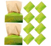 IWOWHERO 10 Packs Natural Bamboo Pulp Practical Napkins Travel Tissue Paper Light Yellow Extraction Type for Outdoor and Home Use