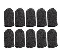 IWOWHERO 10 Pcs Anti-sweat Nylon Finger Sleeves for Gaming, Breathable Touchscreen Thumb Covers with Black Edges, Oil-proof Anti-slip Finger Cots for Mobile Phone Gameplay