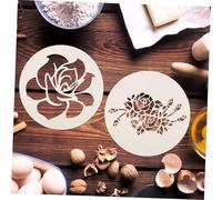 IWOWHERO 10 Pcs White Hollow Cake Stencils for Decorating Cakes Pastries and Coffee Creative Flower Painting Templates for Baking Reusable Drawing Patterns for Sprinkling Sugar and Food