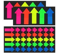 IWOWHERO 10 Sets Arrow Shaped Re-stickable Bookmark Stickers for Books, Plastic Index Tabs with Arrow Labels, for Students, Reading Accessories and Page Markers