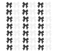 IWOWHERO 100Pcs 3D Resin Bow Nail Charms Black White Nail Art Accessories Manicure DIY Decor Three-Dimensional Bow Shaped for