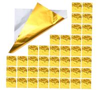 IWOWHERO 100pcs Aluminium Foil Candy Wrappers Square Greaseproof Wrapping Paper Sheets for Homemade Chocolate Sugar Candy Packaging Lightweight and Easy to Shape for Kitchen Bakery Party