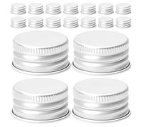 IWOWHERO 100pcs Aluminum Screw Caps Threaded Replacement Bottle Lids for Lotion Glass Jars Portable Aluminum Threaded Caps for Cosmetic Storage and Travel