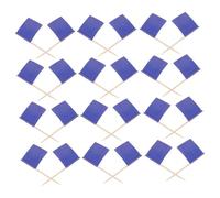 IWOWHERO 100pcs Cake Toothpicks Flags Cheese Birthday Party Decorations Cheese Signs Markers for Charcuterie Blank Toothpick Flag Fruit Markers Party Cupcake Blue