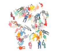 IWOWHERO 100Pcs Miniature Painted Plastic Sitting Human Figures 1/100 Scale Architectural DIY Models for Sand Table and Micro Landscape Scenes