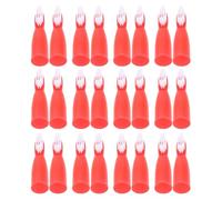IWOWHERO 100Pcs Red Finger Toothbrushes Soft Bristles Manual Gum Care Mini Size Portable Tooth Cleaning Tools for Prisons Nursing Homes