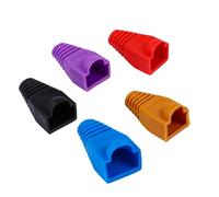 IWOWHERO 100pcs Rj45 Ethernet Network Cable Boots Cover Plastic Connect Plug Cap 0.6-0.65mm Protection Sleeve for Network Cable Connectors, Mixed Colors, Suitable for Computer Random Style