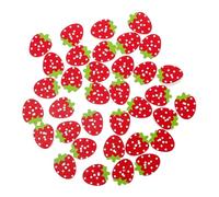 IWOWHERO 100pcs Strawberry Shape Cartoon Button Decorative Wooden Buttons for Clothes Double for Cardigans and Shirts for Boy Girl's Apparel Projects