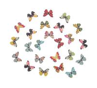 IWOWHERO 100pcs Wooden Butterfly Buttons DIY Craft Kit for Sewing Scrapbooking Clothing Embellishments Decorative Handmade Craft Supplies with Elegant Butterfly Shapes