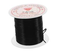 IWOWHERO 10m Black 0.8mm Elastic Crystal String for Hair Extensions Beading Wire for Bracelet Making and Hair Styling Stretchy Thread Cord